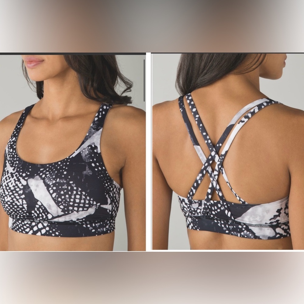 Lululemon Energy Bra Med B/C Support Coverage Straps Stretch Top Stretch Sport 4